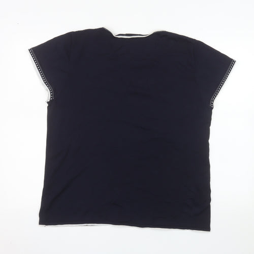 Gerard Women's Blue Sequin Short Sleeve Jersey T-Shirt M