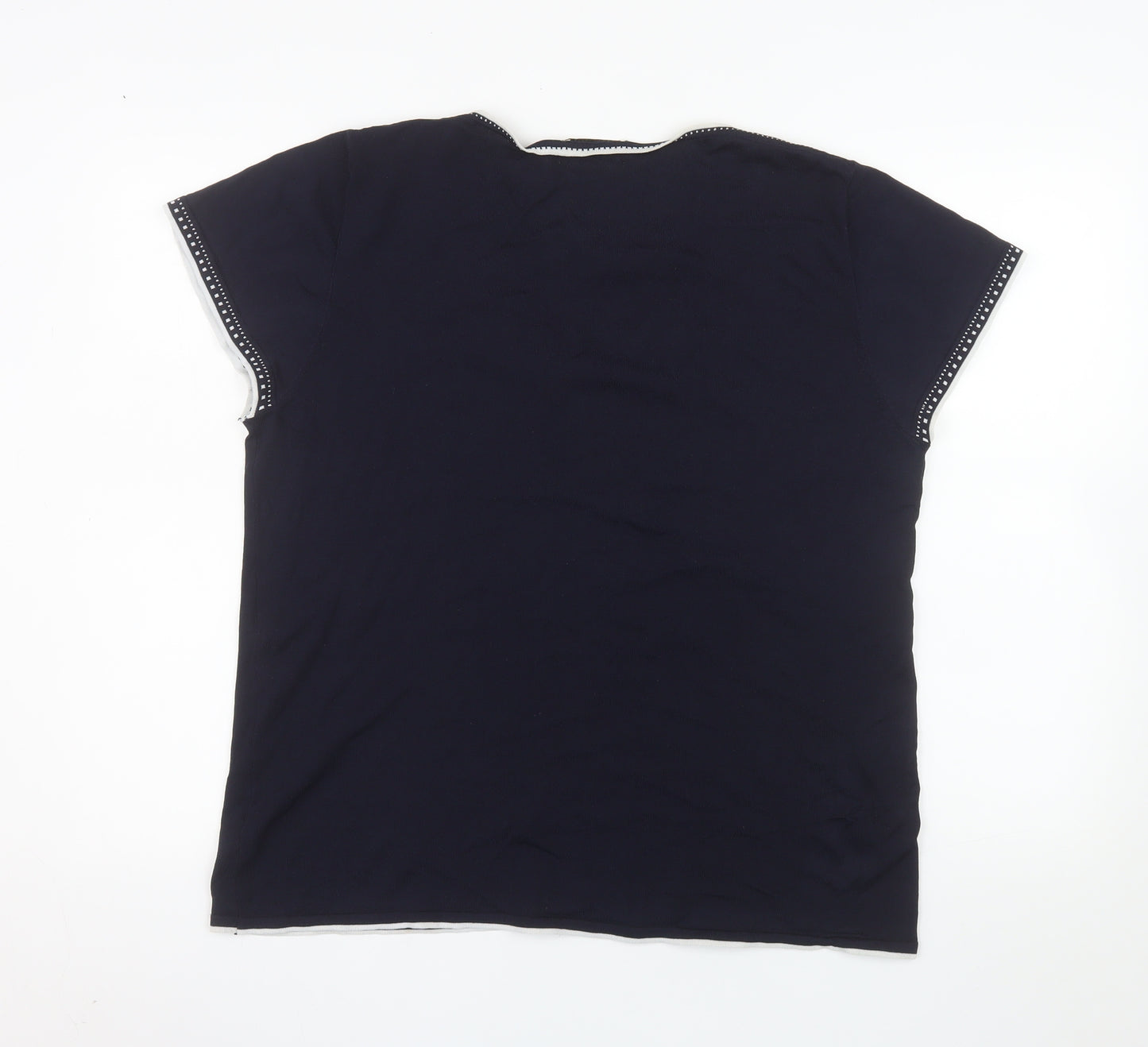 Gerard Women's Blue Sequin Short Sleeve Jersey T-Shirt M