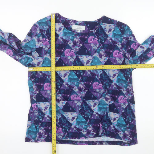 Honor Millburn Women's Multicoloured Geometric 3/4 Sleeve Jersey Top Size 14