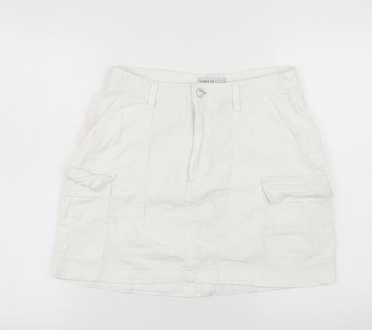 Primark Women White Cargo Short Denim Skirt Size 12