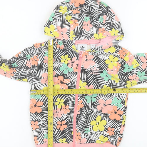 adidas Girls Multicoloured Floral Hooded Track Jacket 5-6 Years