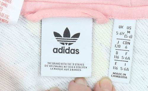 adidas Girls Multicoloured Floral Hooded Track Jacket 5-6 Years
