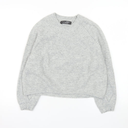 Topshop Petite Women’s Grey Crew Neck Knit Jumper UK 8