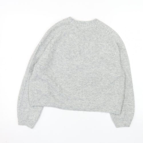 Topshop Petite Women’s Grey Crew Neck Knit Jumper UK 8