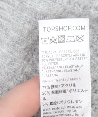Topshop Petite Women’s Grey Crew Neck Knit Jumper UK 8