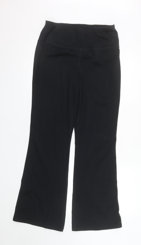 Dunnes Stores Womens Black Flared Activewear Trousers L