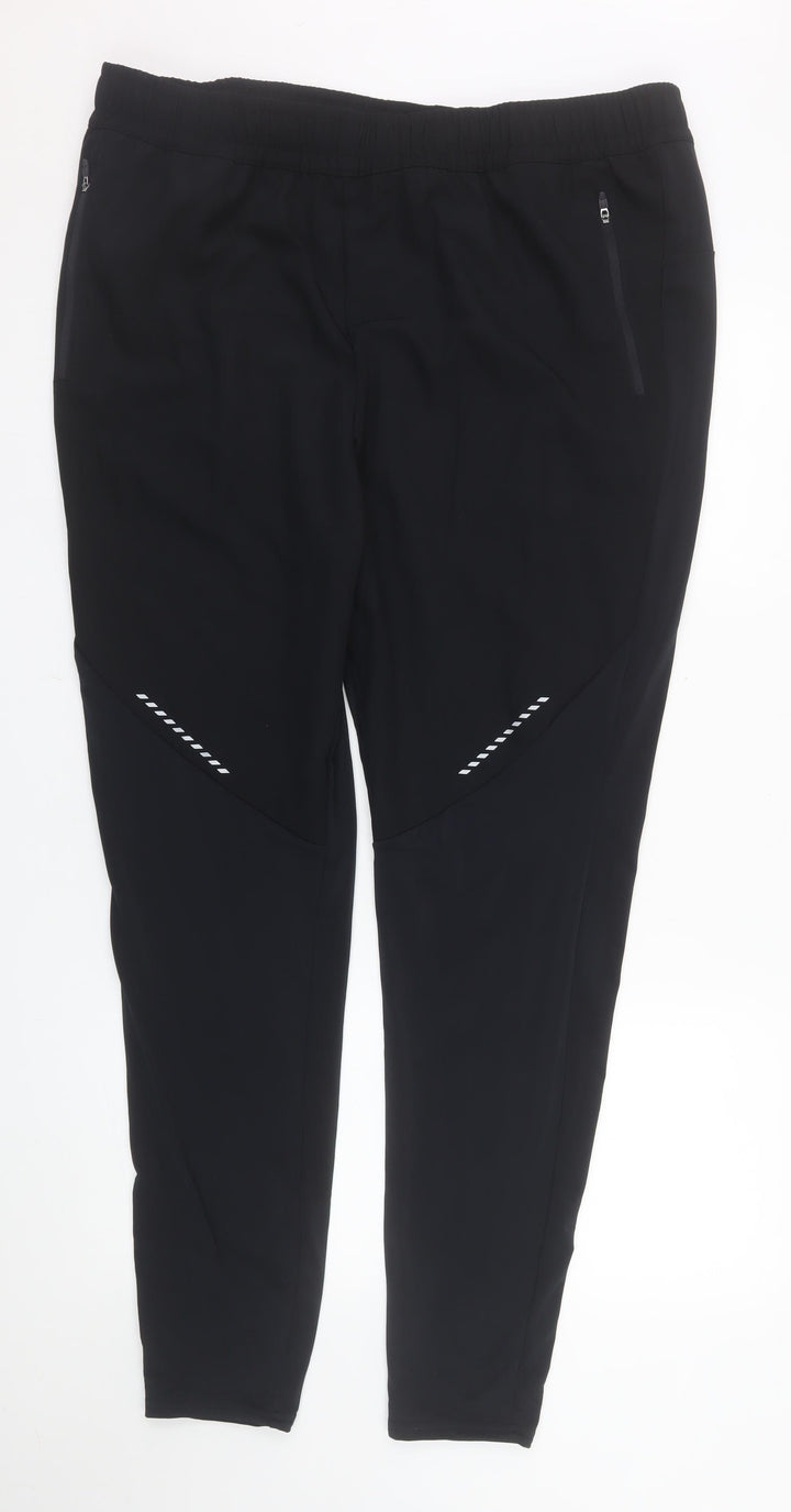 Crane Men's Black Jogger Softshell Activewear Trousers L Elastic Waist