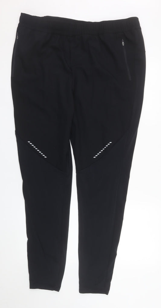 Crane Men's Black Jogger Softshell Activewear Trousers L Elastic Waist
