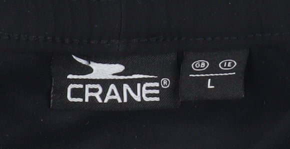 Crane Men's Black Jogger Softshell Activewear Trousers L Elastic Waist