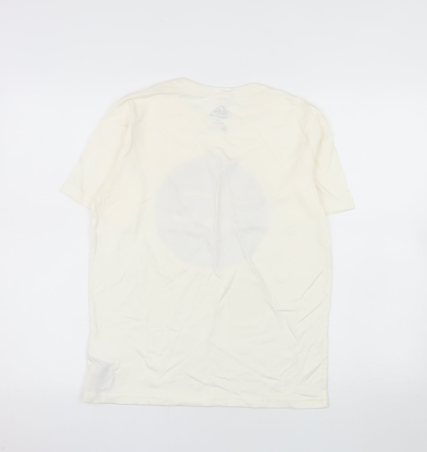 Quiksilver Unisex Ivory Cotton Graphic Surf T-Shirt Size 14