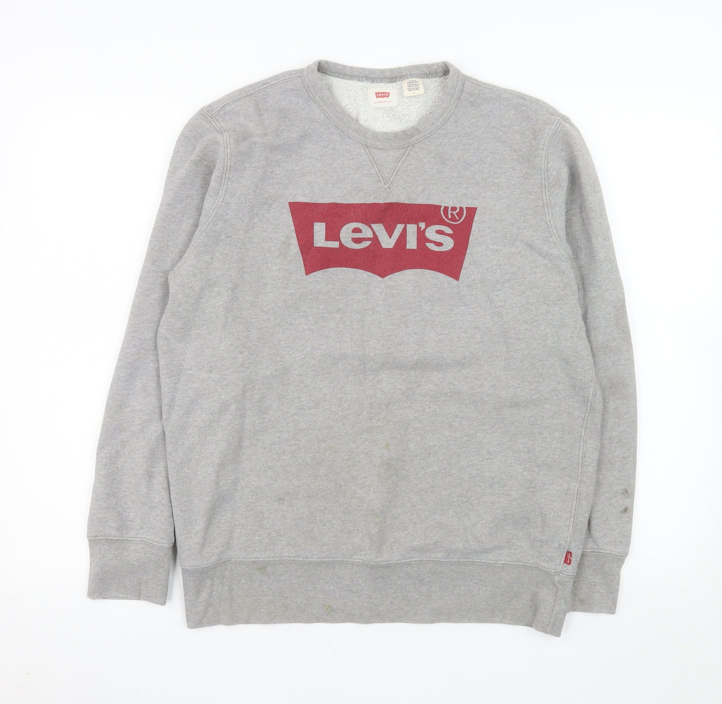 Levi's Mens Grey Logo Crew Neck Pullover Sweatshirt M