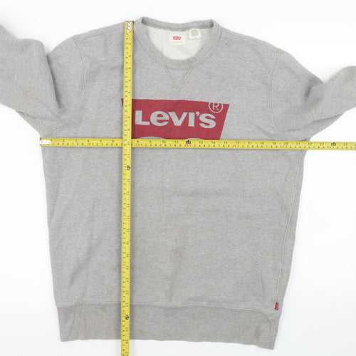 Levi's Mens Grey Logo Crew Neck Pullover Sweatshirt M
