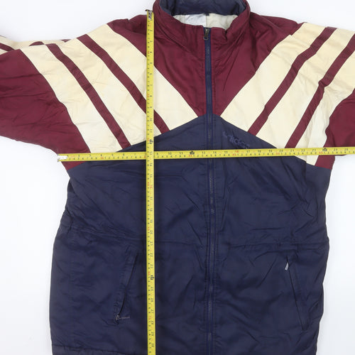 Adidas Men's Blue Burgundy 90s Retro Puffer Jacket Size L