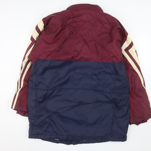 Adidas Men's Blue Burgundy 90s Retro Puffer Jacket Size L