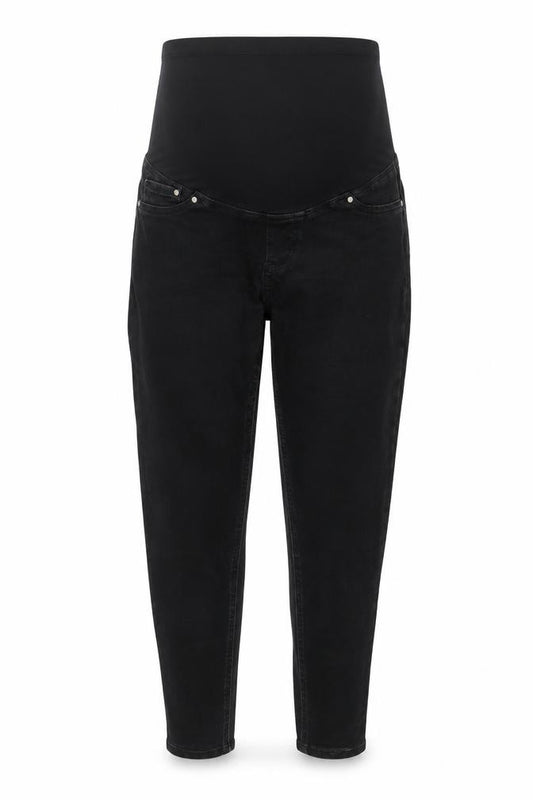 Front view of Savida Women’s Black Maternity Jeggings, size UK 12 Slim, Fit Denim Jeans