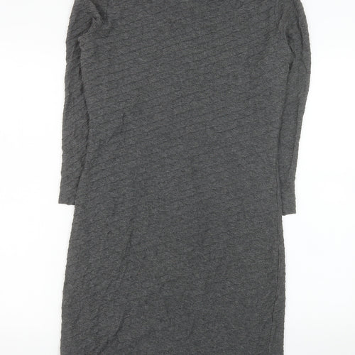 Mango Suit Women Grey XL Sheath Knit Knee Length Dress