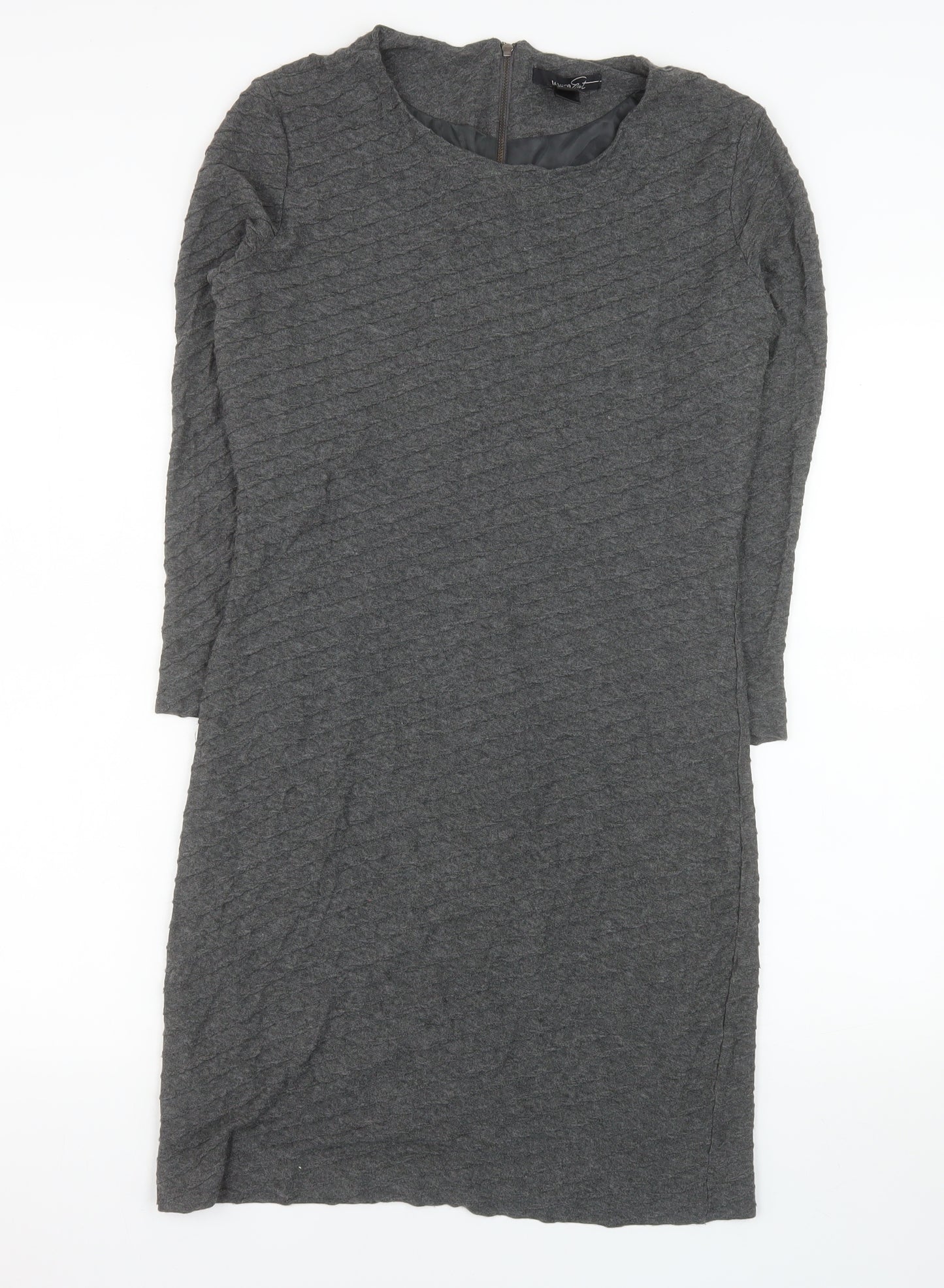 Mango Suit Women Grey XL Sheath Knit Knee Length Dress