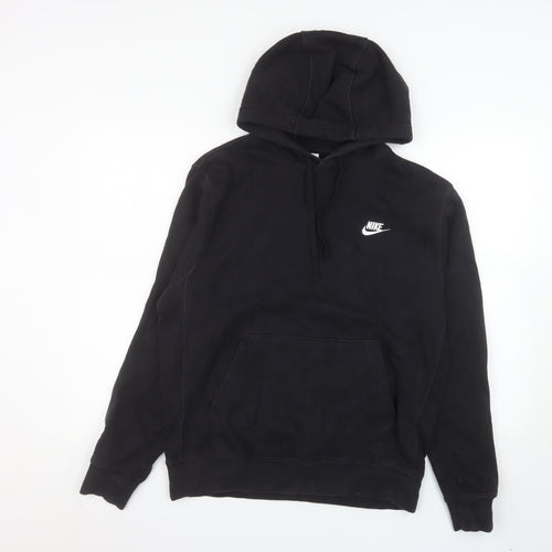 Nike Men's Black Pullover Hoodie M Regular Fit Cotton Fleece