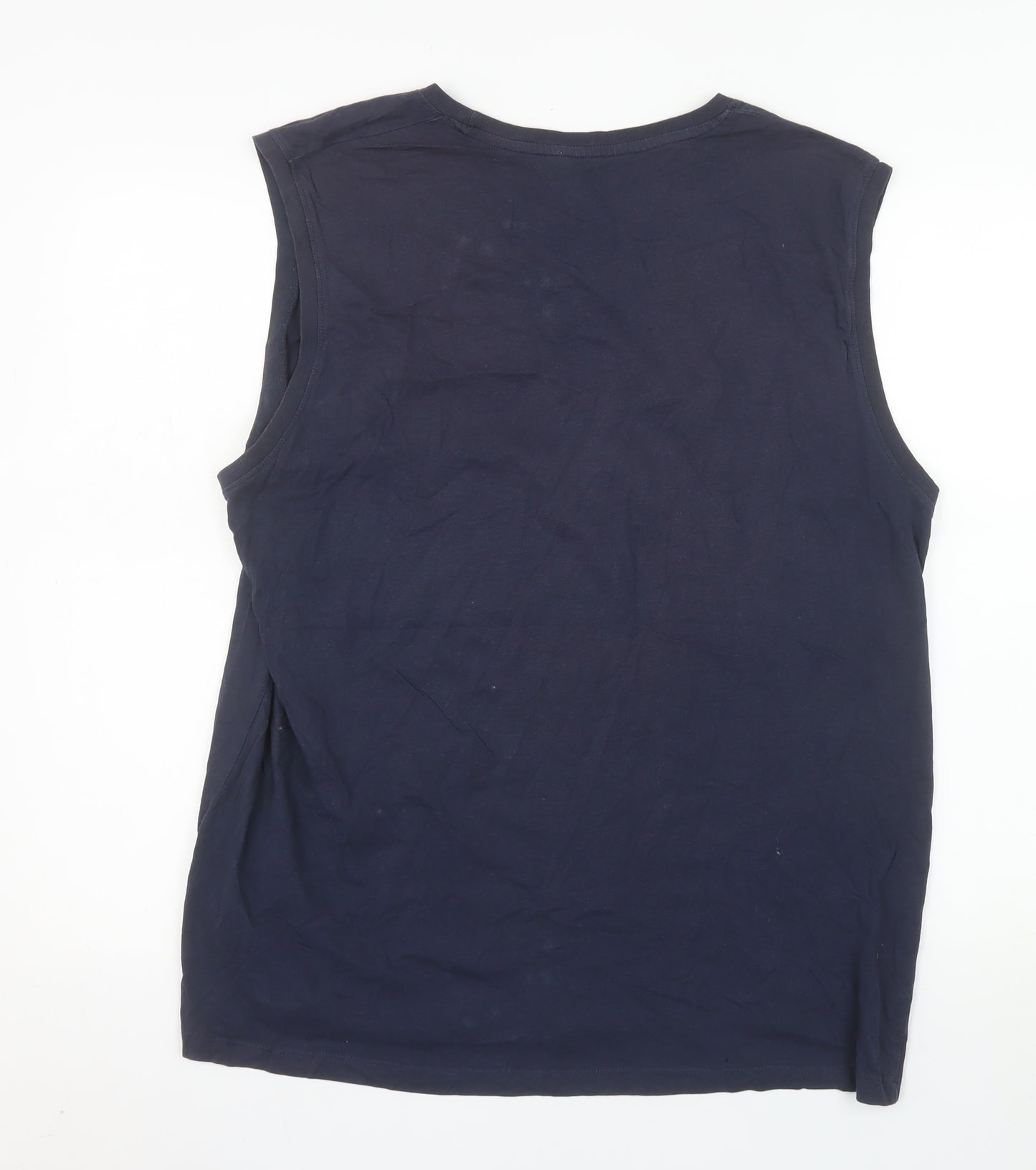 Inextenso Men's Blue Sleeveless Surfing Graphic Cotton Top XL