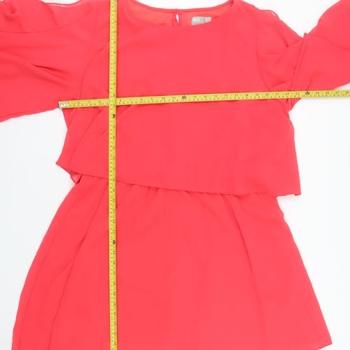 ASOS Women's Pink Blouson Short Chiffon Dress UK 20