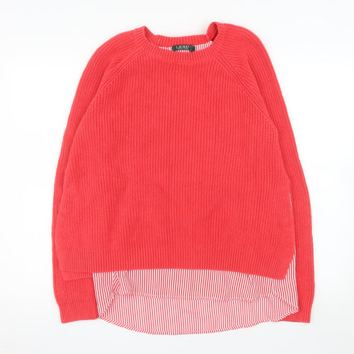 Lauren Ralph Lauren Women’s Red Cotton Crew Neck Knit Jumper L