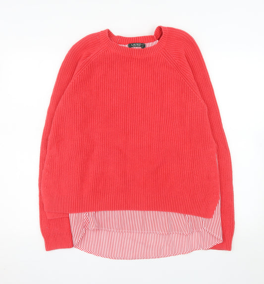Lauren Ralph Lauren Women’s Red Cotton Crew Neck Knit Jumper L
