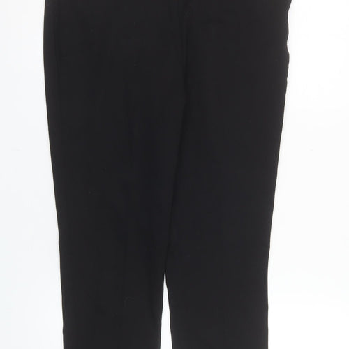 Savida Women's Black Size 14 Cropped Cotton Blend Trousers
