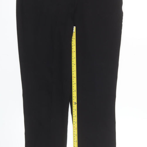 Savida Women's Black Size 14 Cropped Cotton Blend Trousers