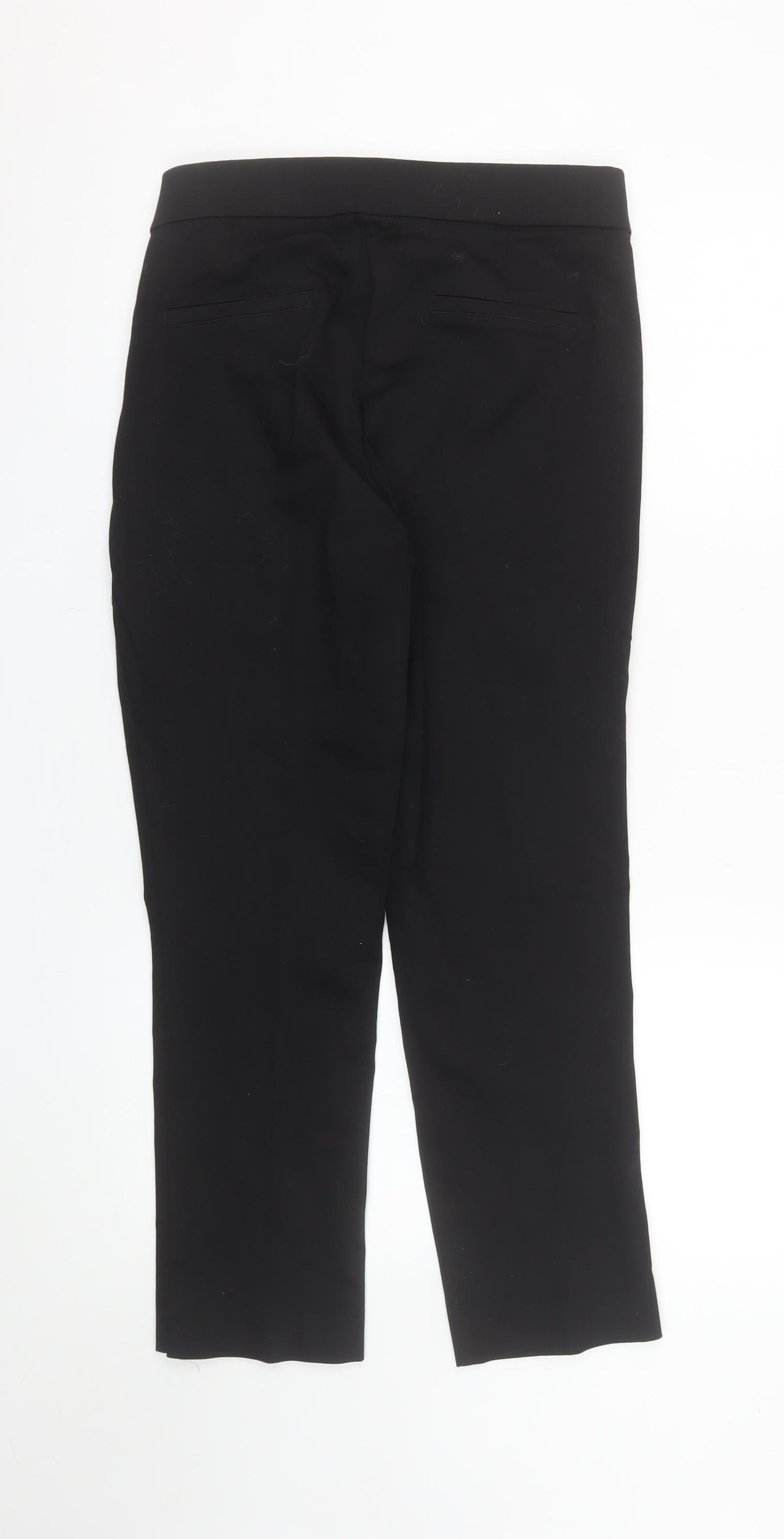 Savida Women's Black Size 14 Cropped Cotton Blend Trousers