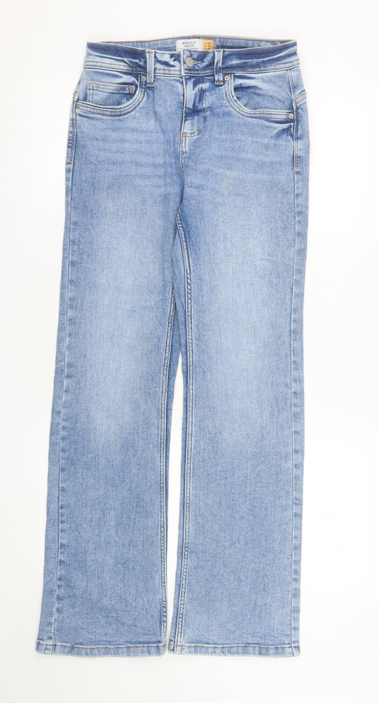 Next Womens Blue Bootcut Jeans Size 8 Regular Mid Rise Denim