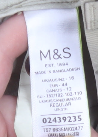 Marks and Spencer Women’s Beige Polka Dot Chino Trousers Size 16