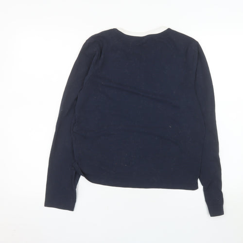 Jack Wills Women's Blue Long Sleeve Ringer T-Shirt Size 14