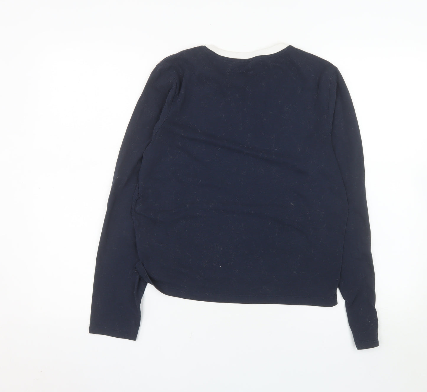 Jack Wills Women's Blue Long Sleeve Ringer T-Shirt Size 14