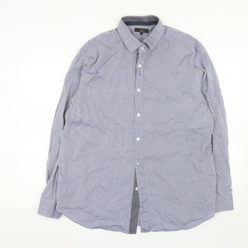 Jeff Banks London Men's Blue XL Long Sleeve Cotton Shirt