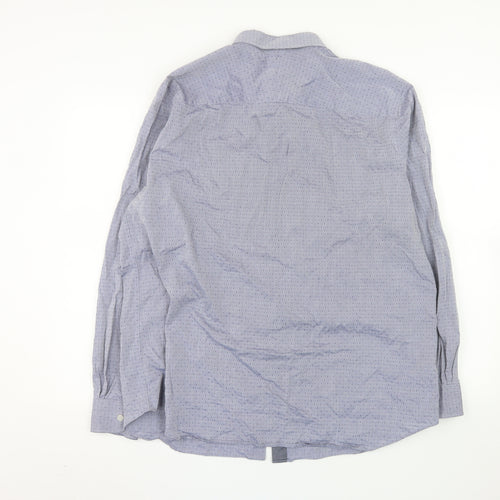 Jeff Banks London Men's Blue XL Long Sleeve Cotton Shirt
