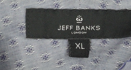 Jeff Banks London Men's Blue XL Long Sleeve Cotton Shirt