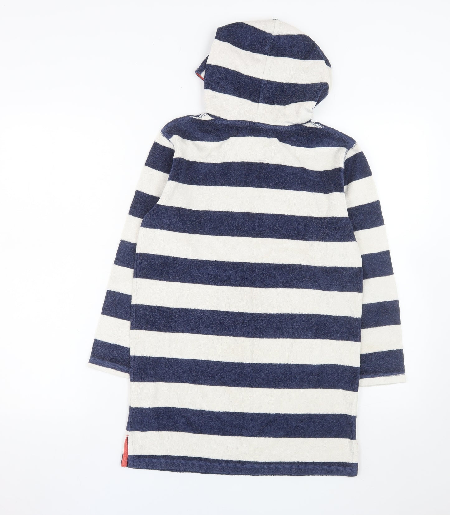 Mini Boden Boys Blue Striped Hooded Pullover Terry Hoodie 9-10 Years