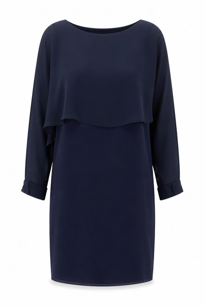 Front view of Pala D’Oro Women's Blue Sheath Knee Length Dress M