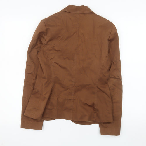 Atmosphere Women Brown Cotton Blend Two-Button Blazer UK 10