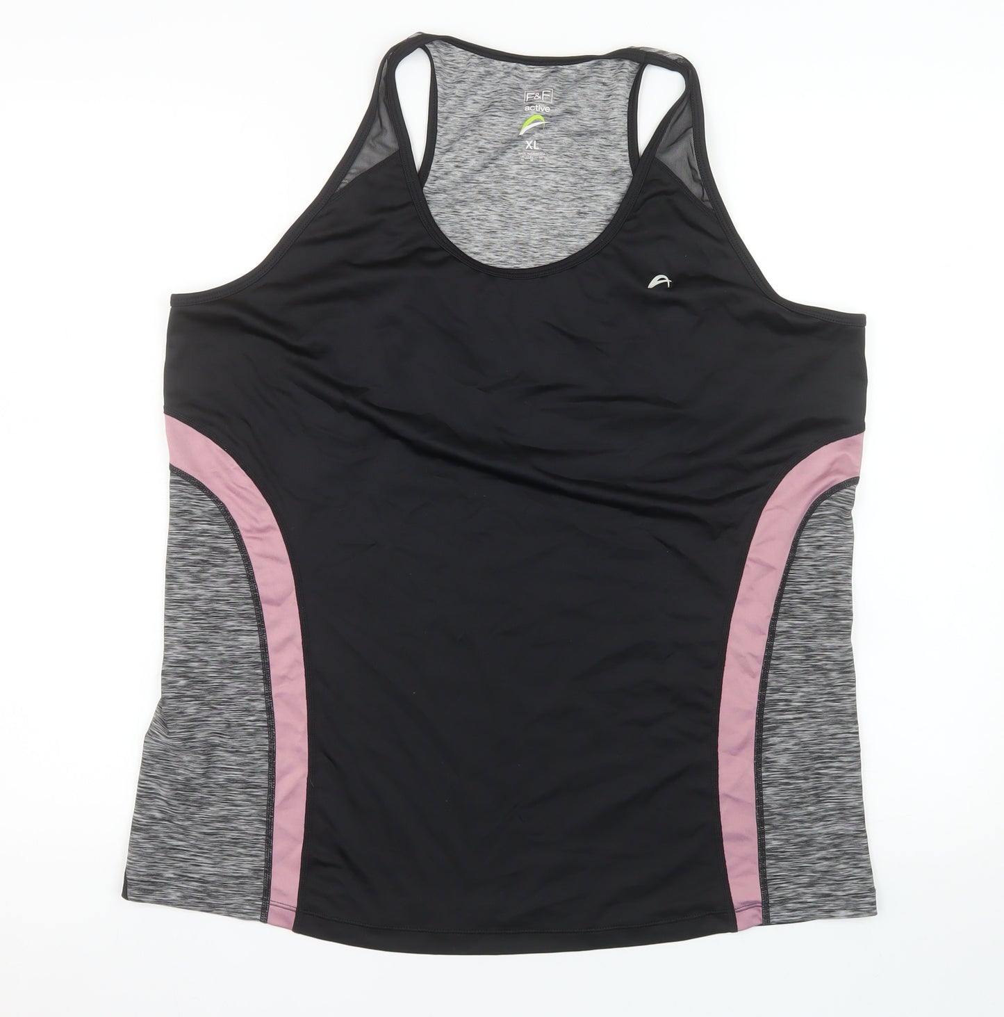F&F Women’s Black Grey Racerback Active Tank Top XL