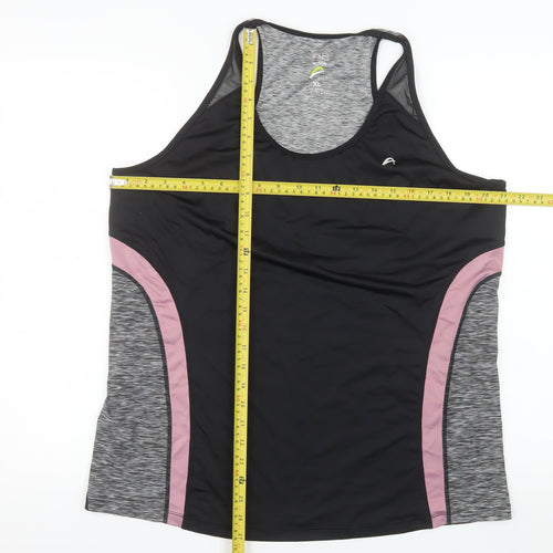 F&F Women’s Black Grey Racerback Active Tank Top XL