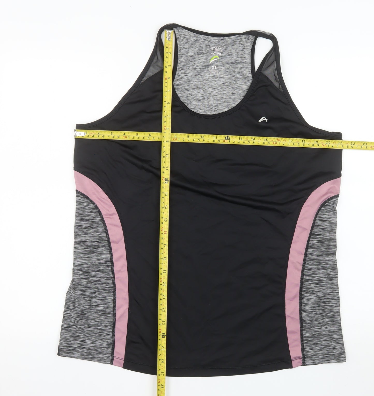 F&F Women’s Black Grey Racerback Active Tank Top XL