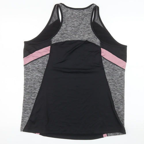 F&F Women’s Black Grey Racerback Active Tank Top XL
