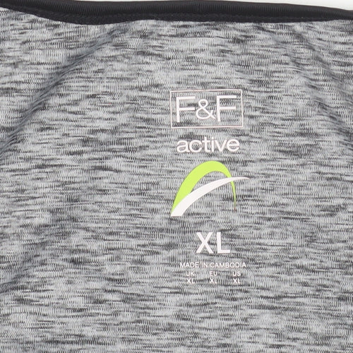 F&F Women’s Black Grey Racerback Active Tank Top XL
