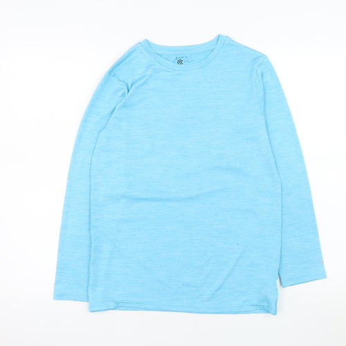 Champion Blue Long Sleeve Polyester Activewear Top L Teen