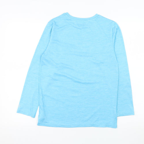 Champion Blue Long Sleeve Polyester Activewear Top L Teen