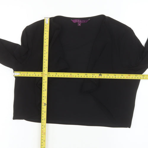 Début Women's Black Cropped Open Jacket Size M Elegant Bolero