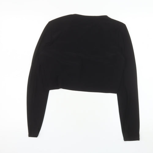Début Women's Black Cropped Open Jacket Size M Elegant Bolero