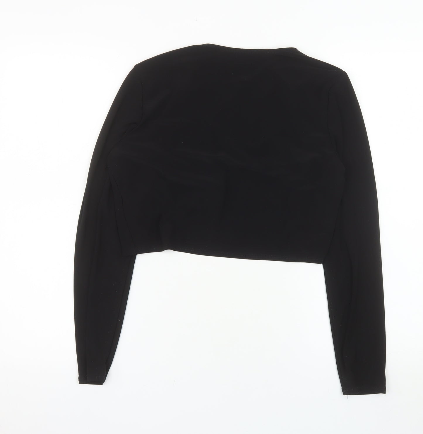 Début Women's Black Cropped Open Jacket Size M Elegant Bolero