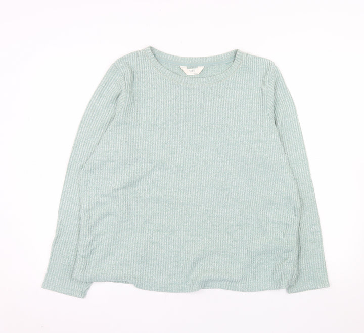 Marks and Spencer Women’s Green Knit Waffle Pullover Jumper L